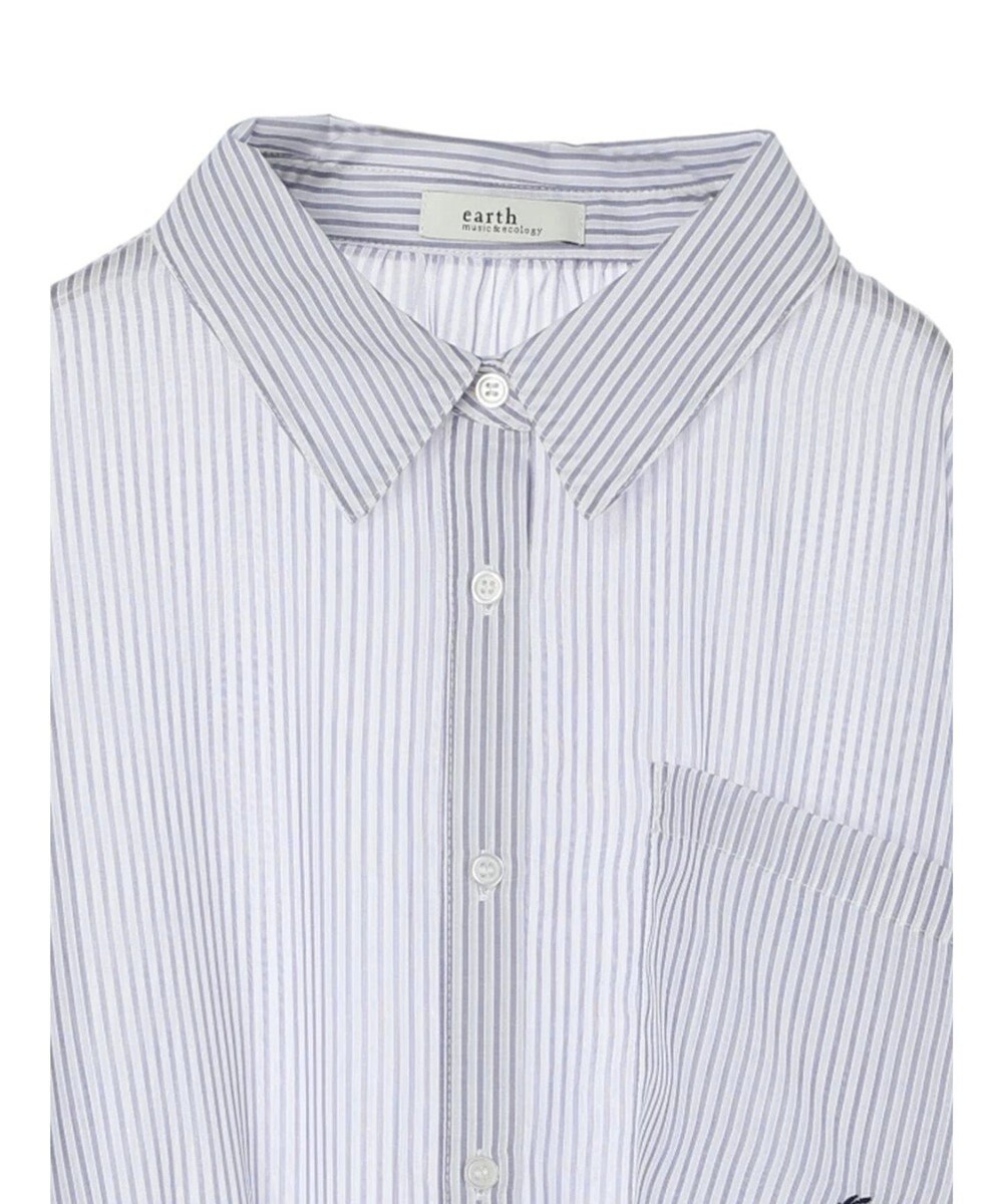 earth music&ecology ワンポイント刺繍ロングシャツ 