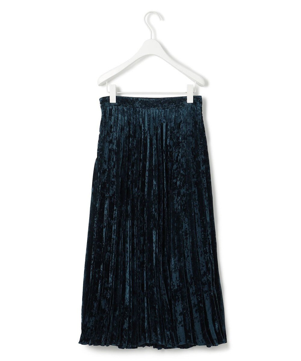 ICB L 【洗える】 シアーベルベット プリーツスカート 