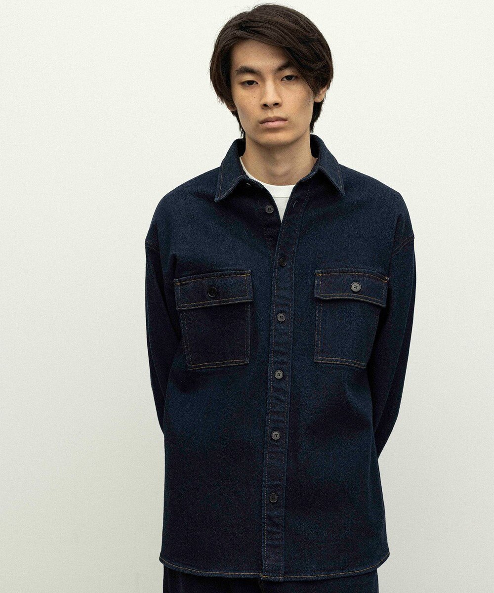 NAVE 【ReNAVE　洗える】ストレッチデニム シャツ 