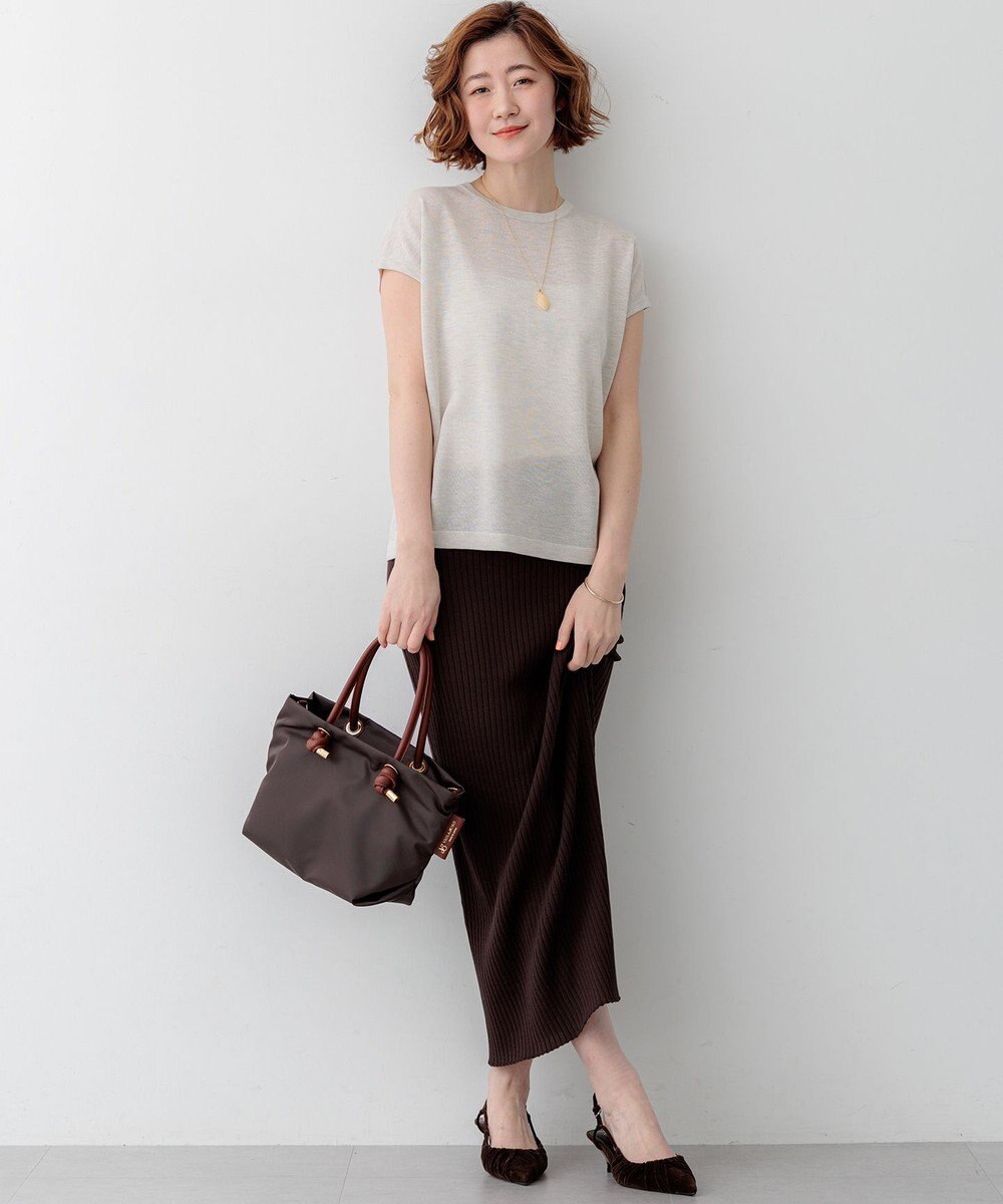 23区 L 【先行予約】シャイニーシアー ノースリーブ ニット 