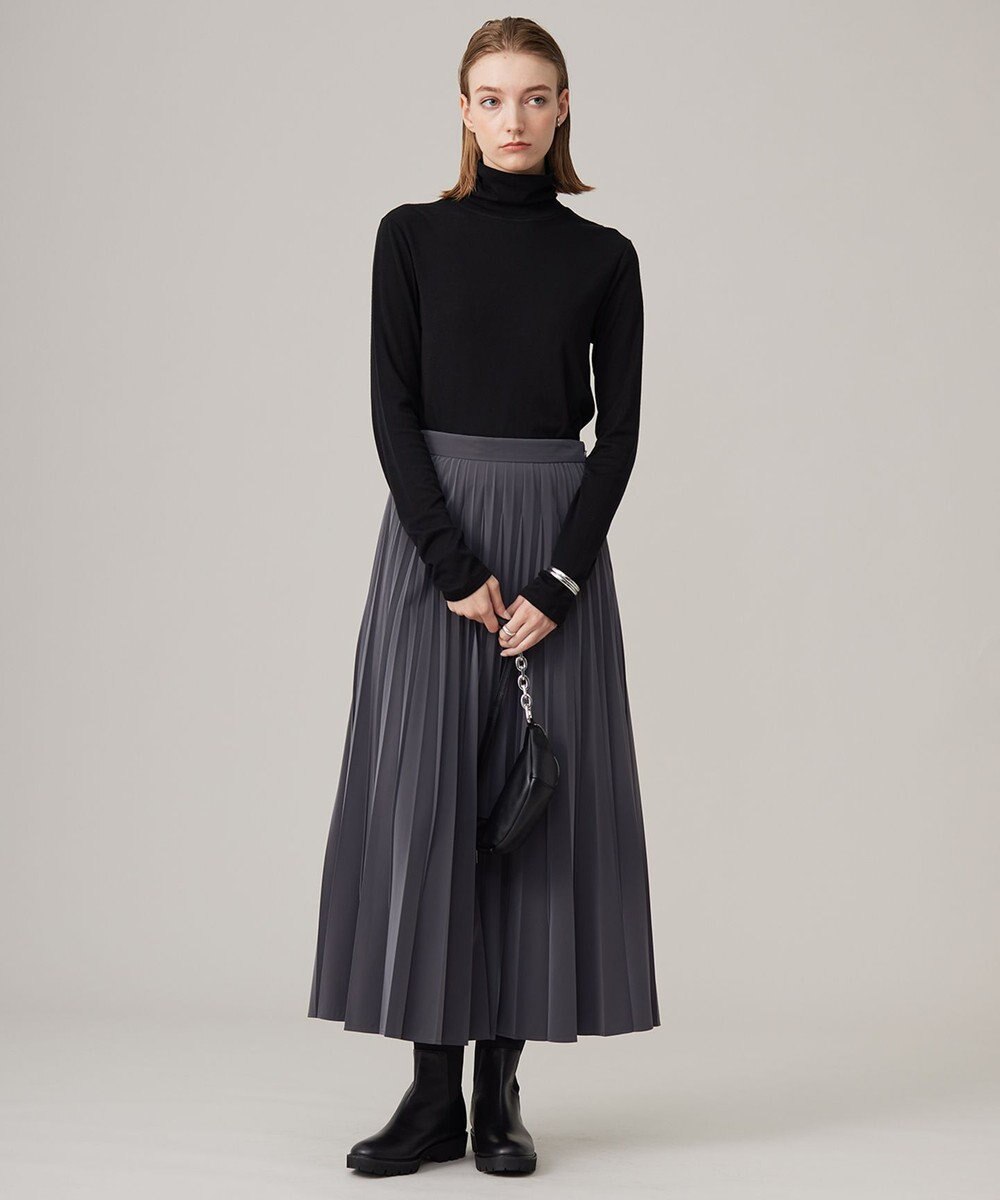 ICB L 【洗える】リヨセルカシミヤスムース ハイネックカットソー 