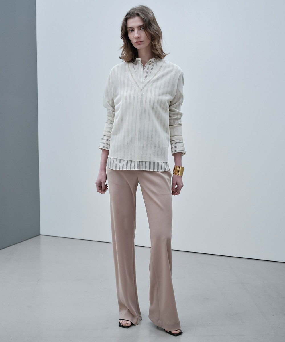 BEIGE， GOVERNOR / シアー Vネックチルデンニット 