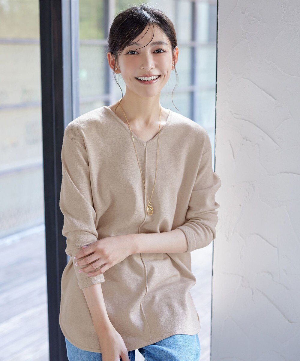 Tiaclasse 【安田美沙子さん着用・新色追加・洗える】ラウンドヘムニットチュニック 