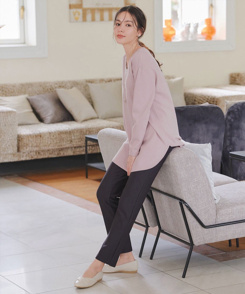 Tiaclasse 【安田美沙子さん着用・新色追加・洗える】ラウンドヘムニットチュニック 