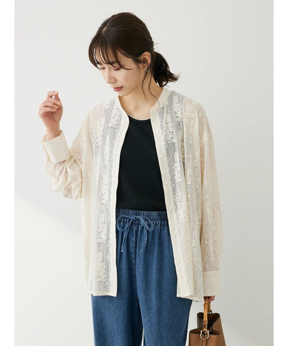 Green Parks 総レースシャツ 