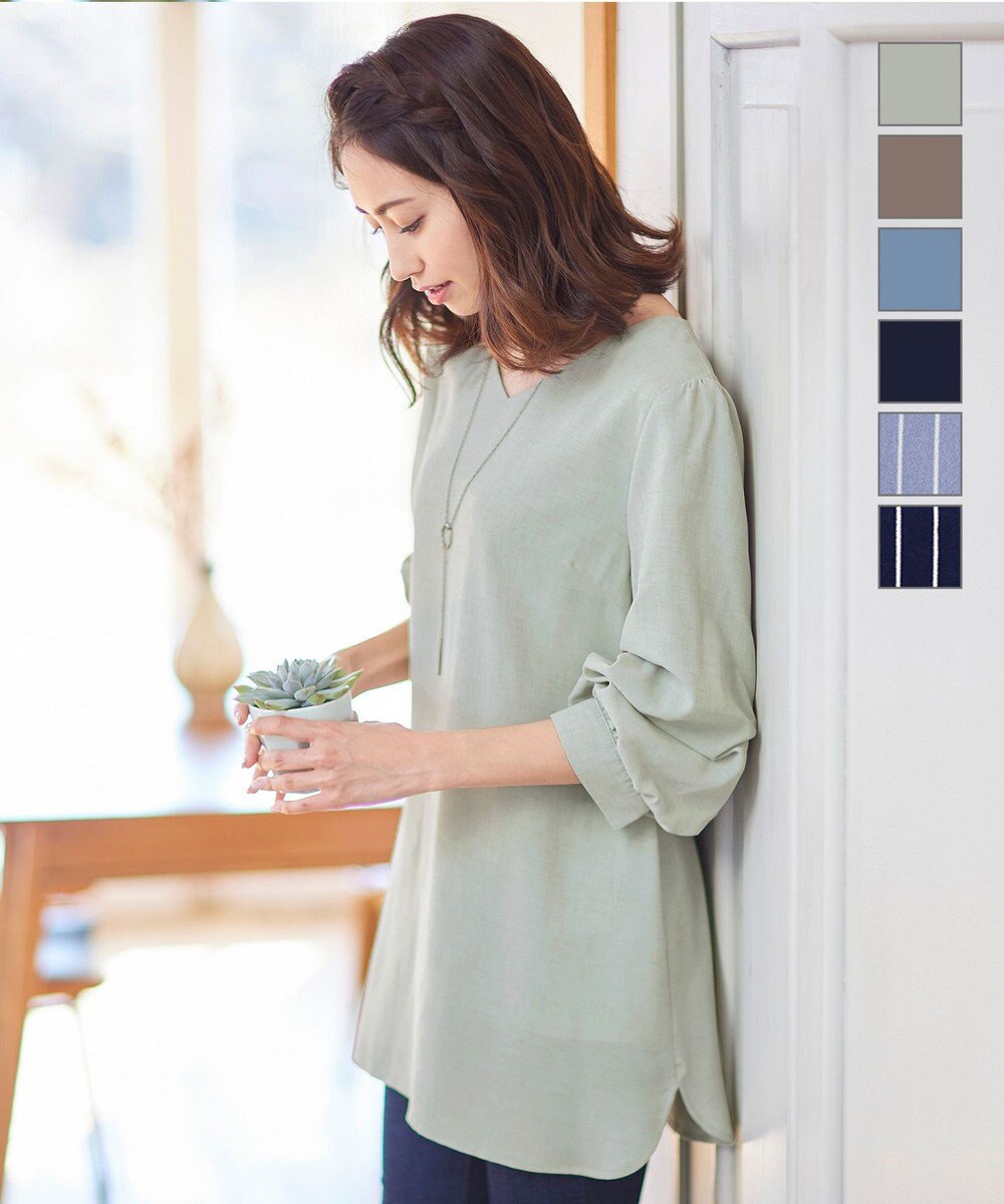 洗える 大人可愛いつまみタックパフ袖チュニック Tiaclasse ファッション通販 公式通販 オンワード クローゼット