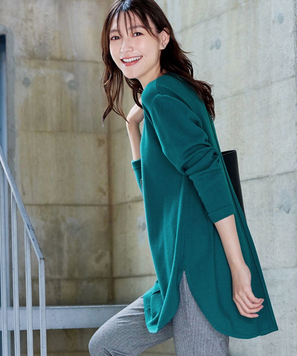 Tiaclasse 【安田美沙子さん着用・新色追加・洗える】ラウンドヘムニットチュニック 