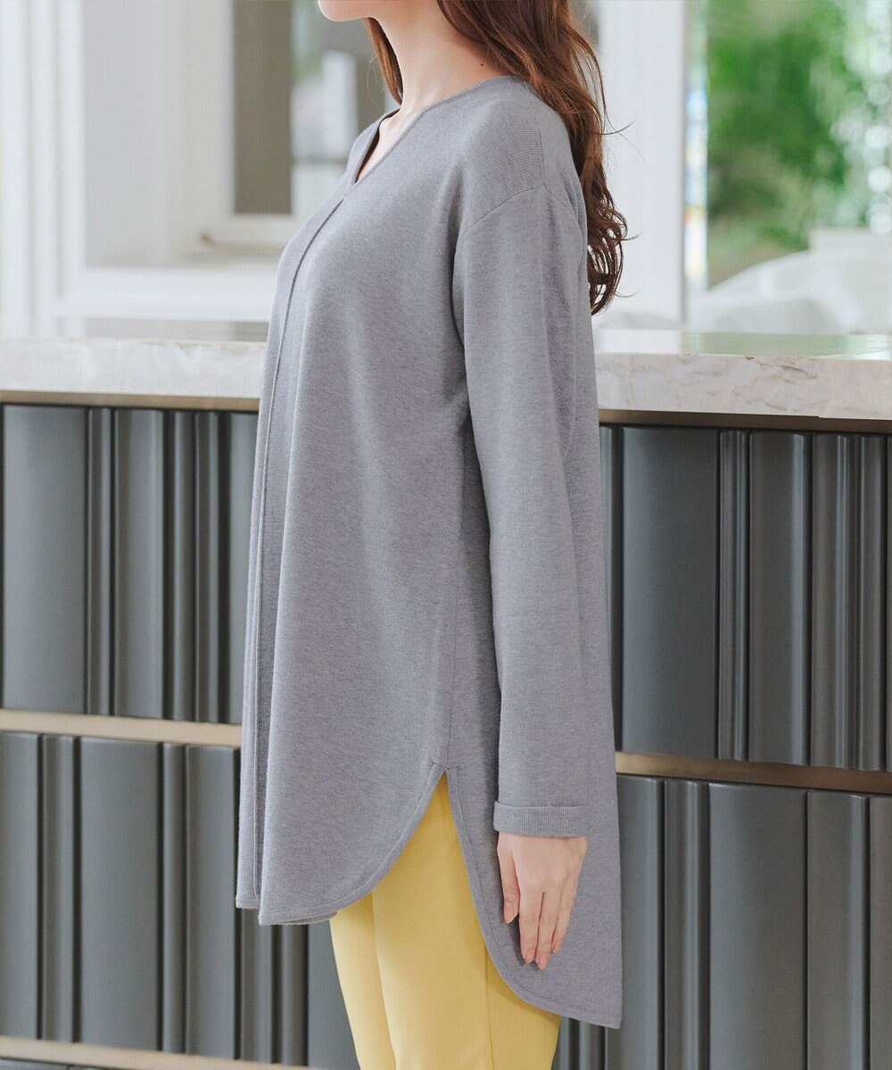 Tiaclasse 【安田美沙子さん着用・新色追加・洗える】ラウンドヘムニットチュニック 