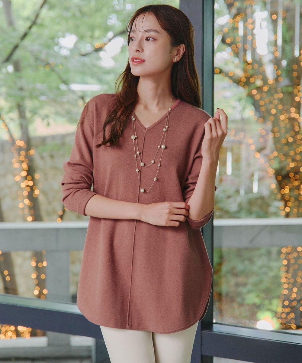 Tiaclasse 【安田美沙子さん着用・新色追加・洗える】ラウンドヘムニットチュニック 