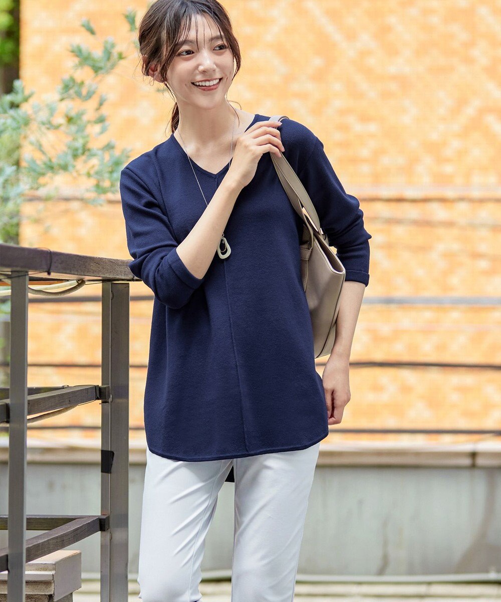 Tiaclasse 【安田美沙子さん着用・新色追加・洗える】ラウンドヘムニットチュニック 