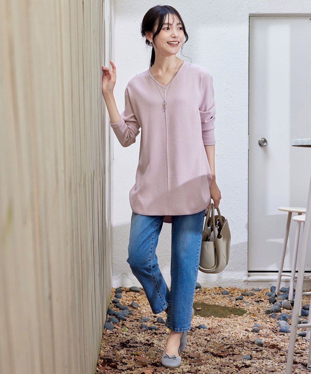 Tiaclasse 【安田美沙子さん着用・新色追加・洗える】ラウンドヘムニットチュニック 