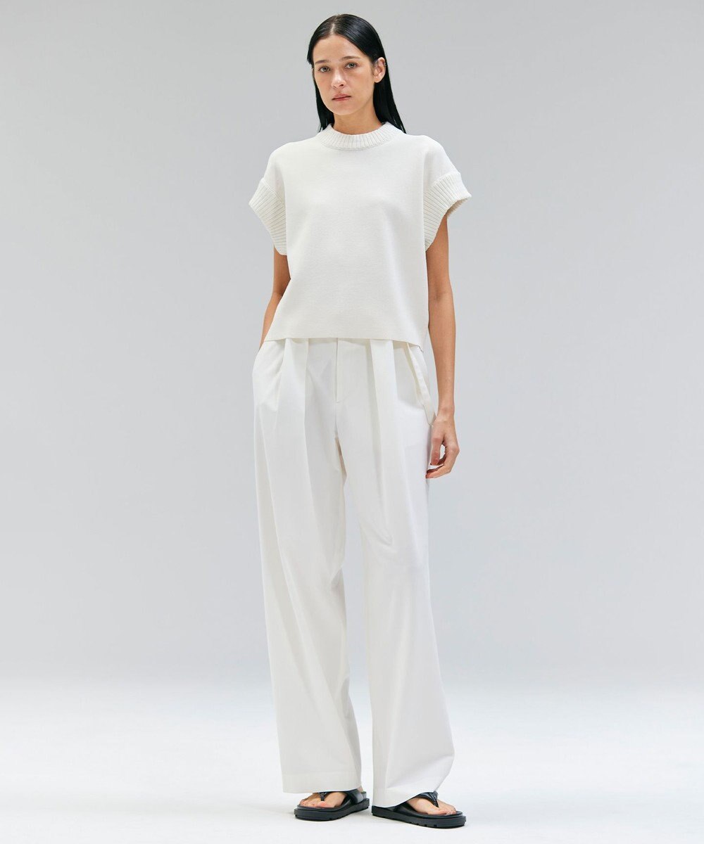 BEIGE， 【洗える・Oggi 11月号掲載】LAURA / ドライタッチ異素材リブニット 