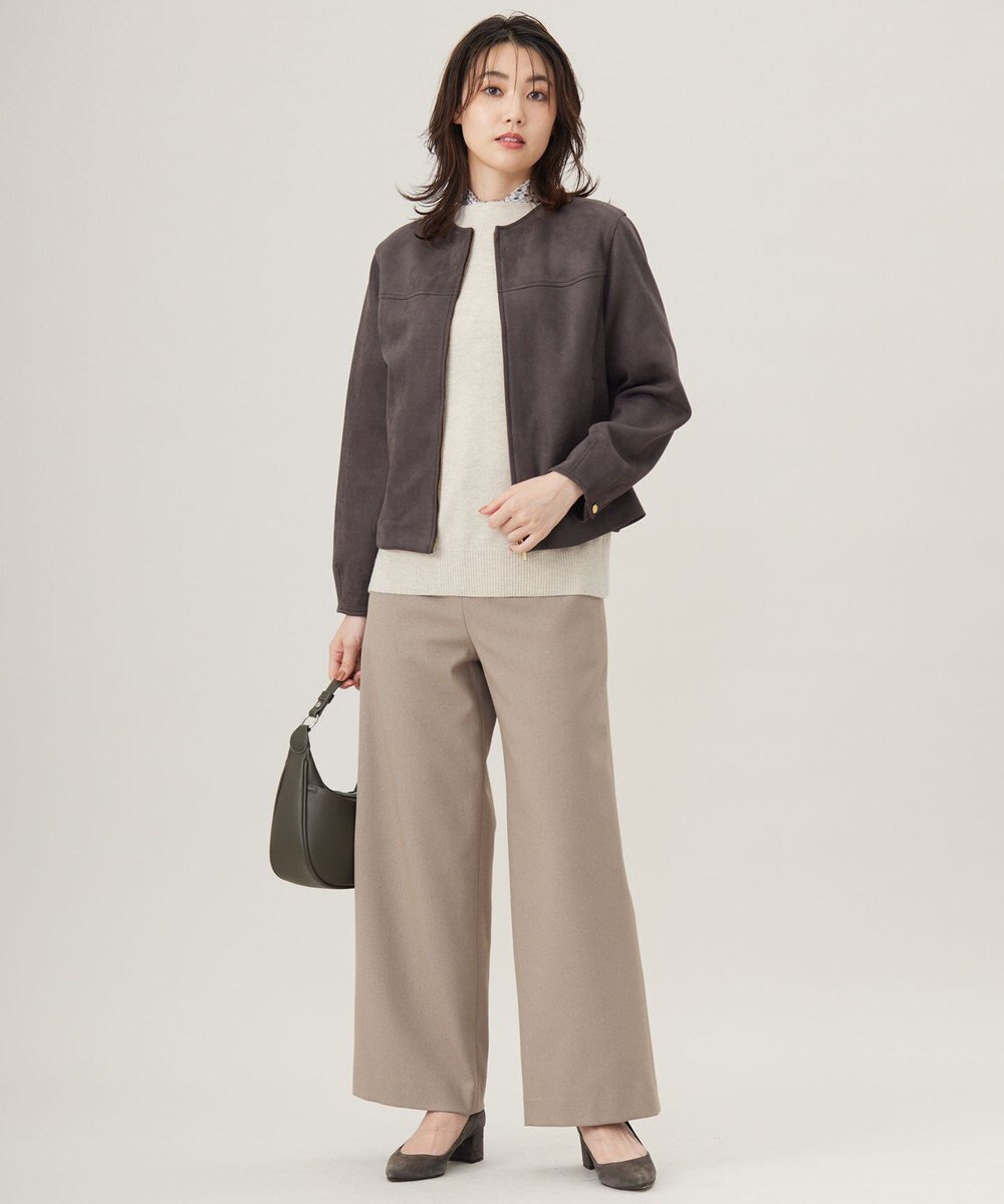 J.PRESS LADIES 【洗える】ツムギート flannel ワイド パンツ 