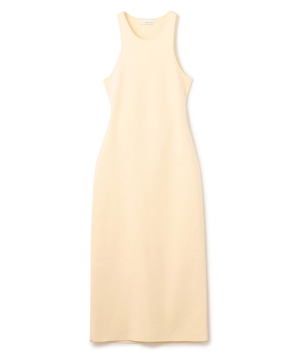 uncrave 【手洗い可】ドライタッチ ニット アメスリ バックオープン ワンピース（uncrave WHITE） 