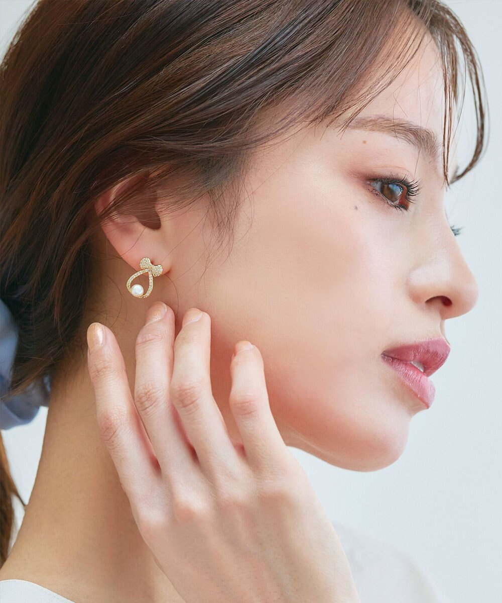 Tiaclasse 【金属アレルギー対応／選べる2タイプ】リボン＋パールピアス 