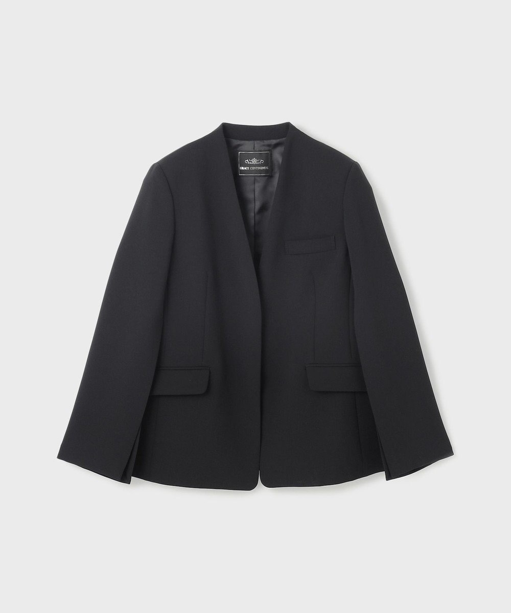 GRACE CONTINENTAL ダブルクロスノーカラージャケット 