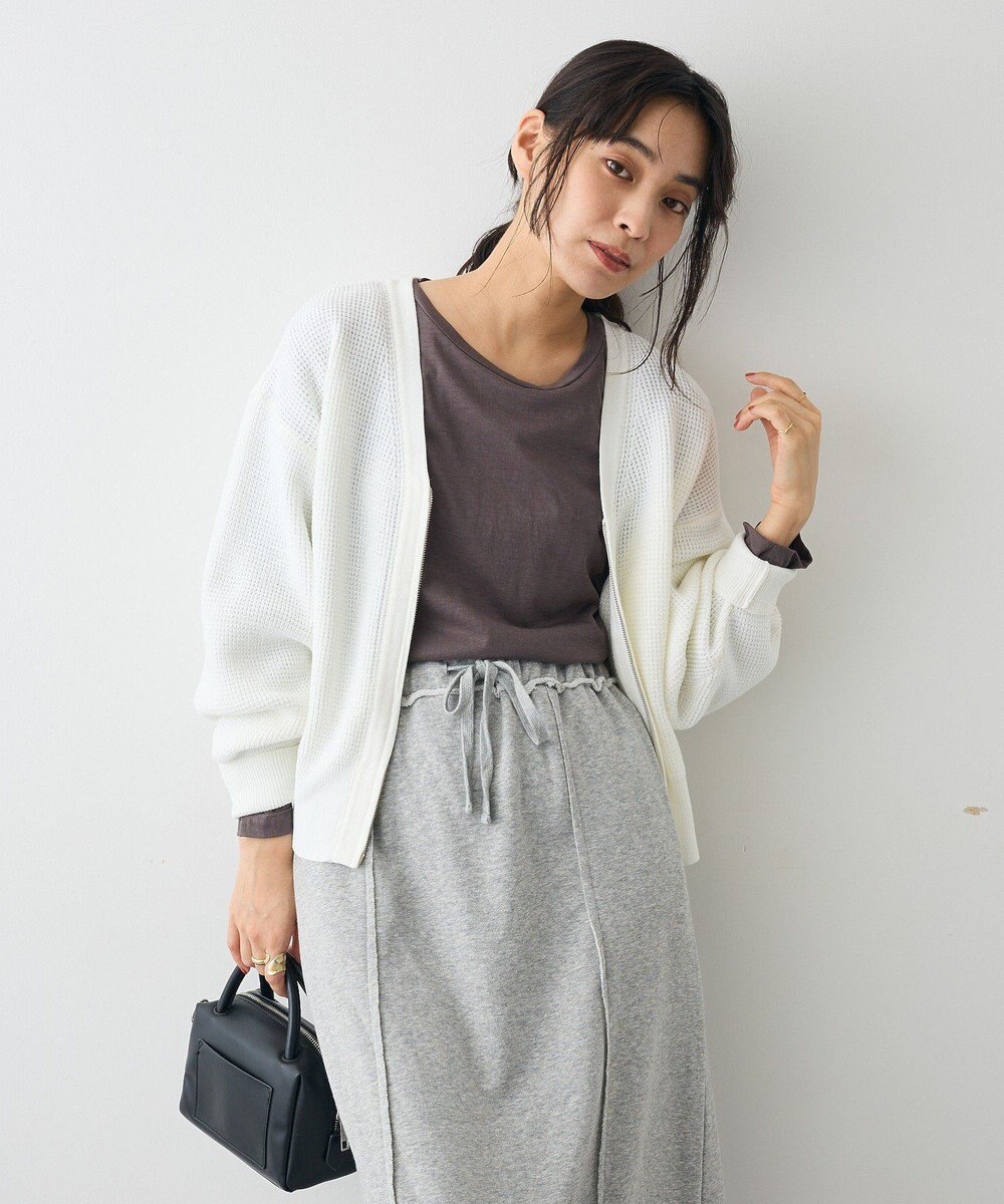 CRAFT STANDARD BOUTIQUE ワッフルニットジップカーディガン 