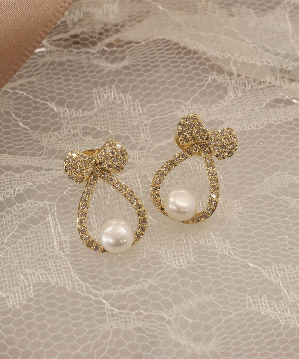 Tiaclasse 【金属アレルギー対応／選べる2タイプ】リボン＋パールピアス 