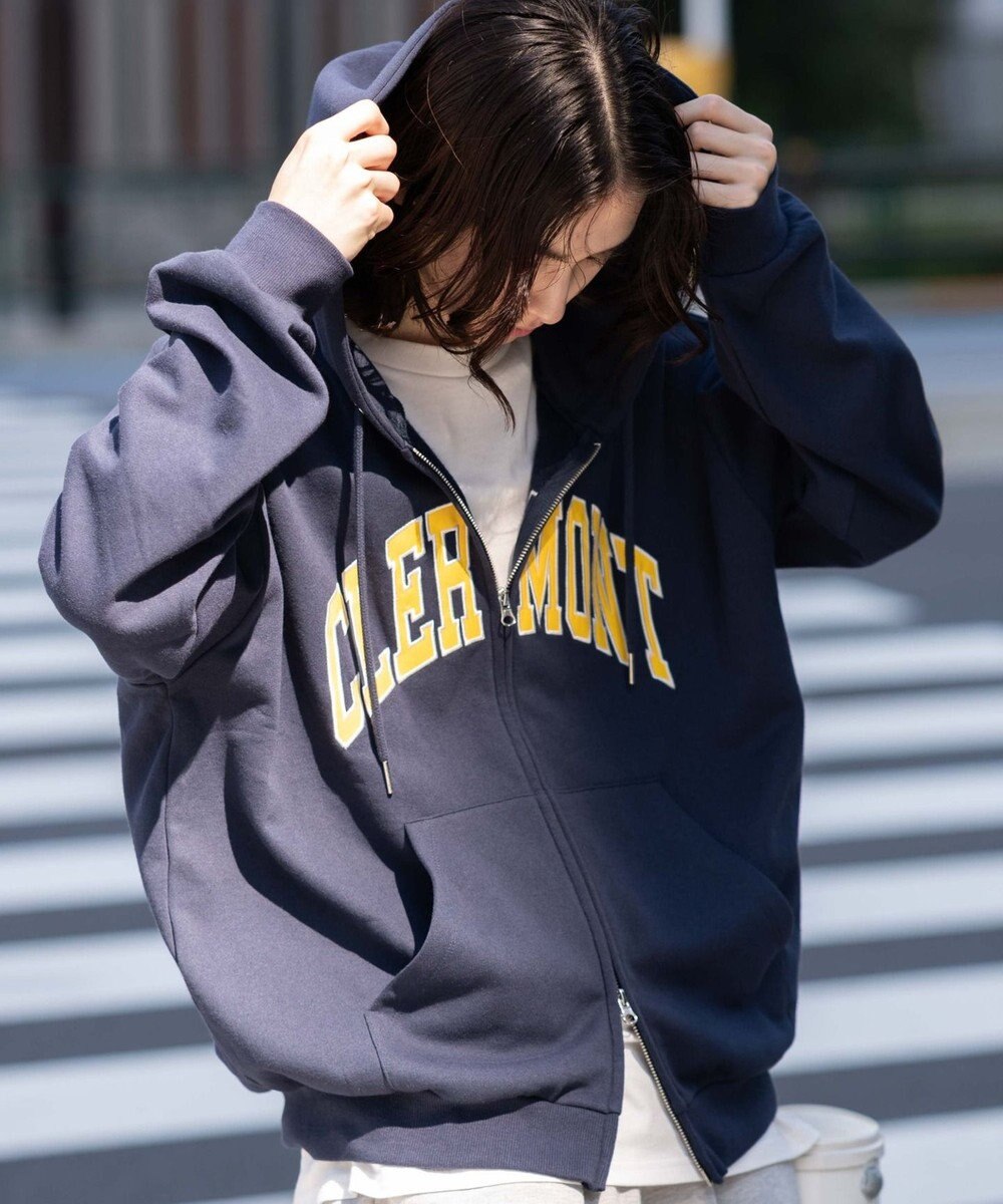 WEGO 【25年秋冬新作/ユニセックス着用ITEM/SMLサイズ展開】グラフィックロゴダブルZIPパーカー 