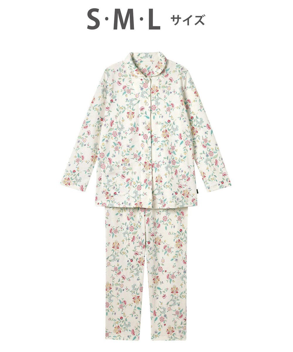 WACOAL パジャマ 長袖 長ズボン 綿混(本体) あったか ミントン 3Lまで対応 大きいサイズ レディース NDW428 /ワコール 