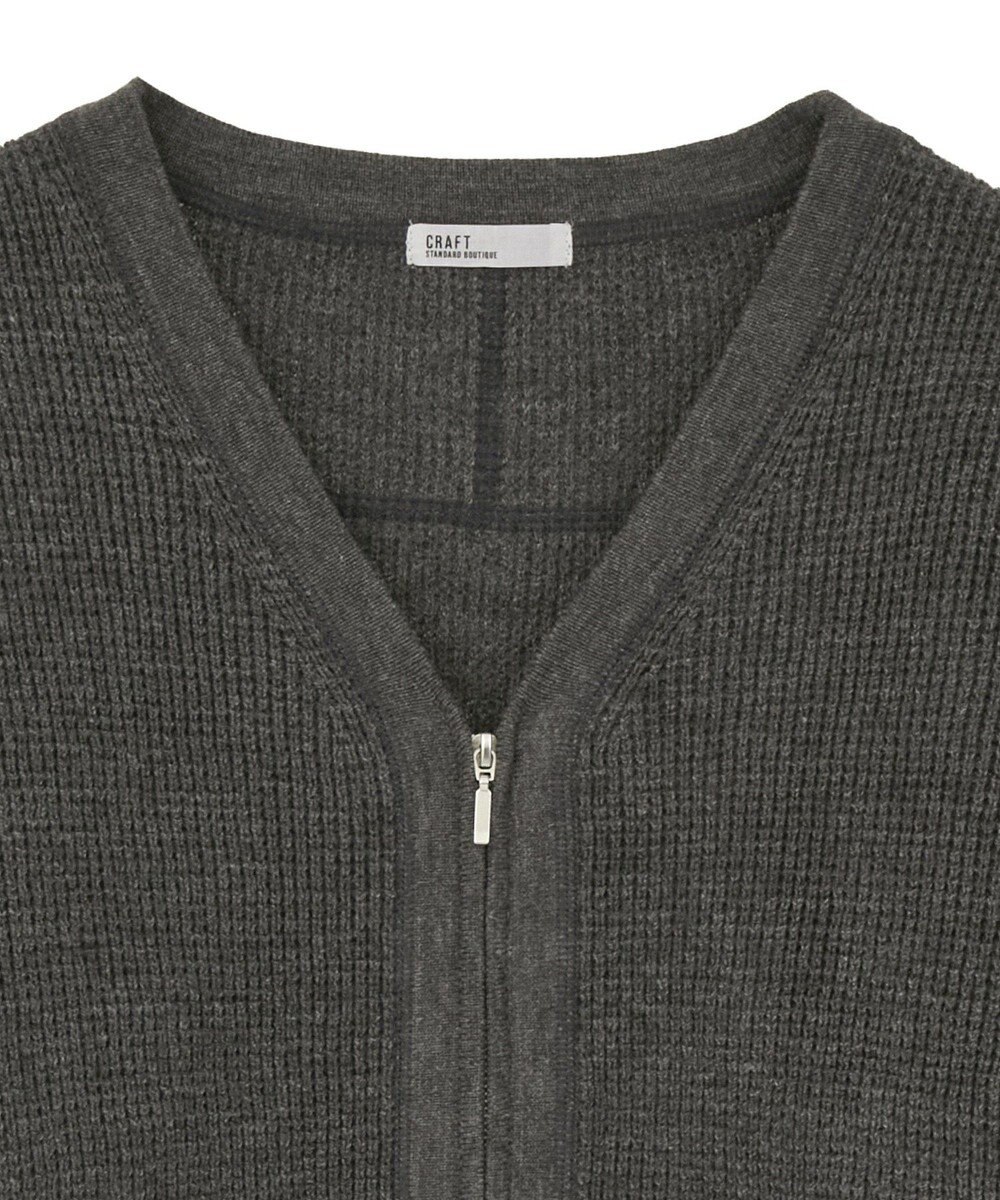 CRAFT STANDARD BOUTIQUE ワッフルニットジップカーディガン 