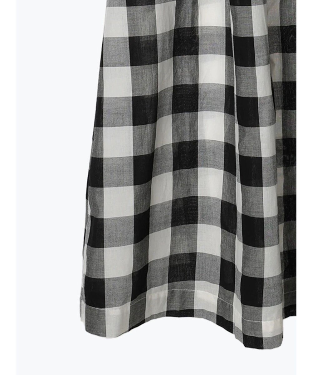 Green Parks インド綿 ギンガムチェックノースリーブワンピース 