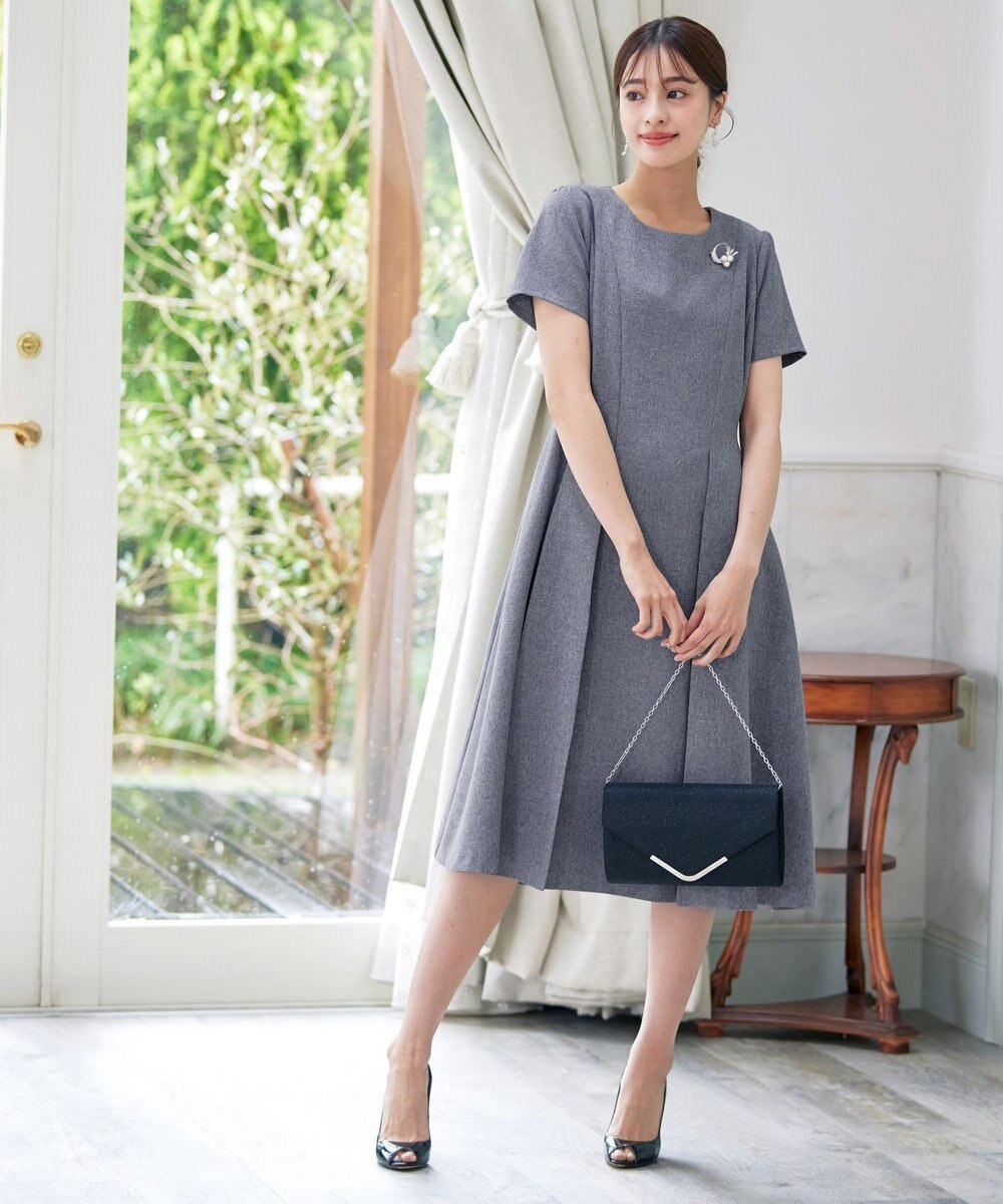 Tiaclasse L 【洗える】ダブルラインフレアワンピース 