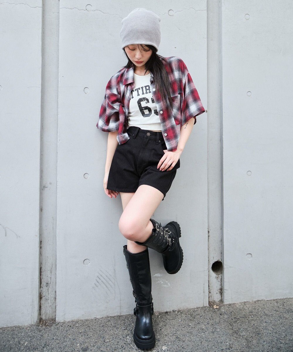 WEGO ショートチェックシャツ（S） 