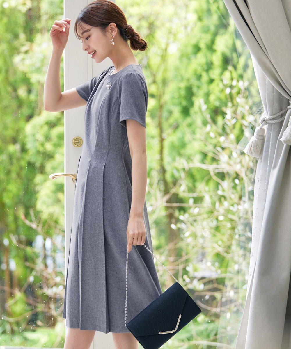 Tiaclasse L 【洗える】ダブルラインフレアワンピース 