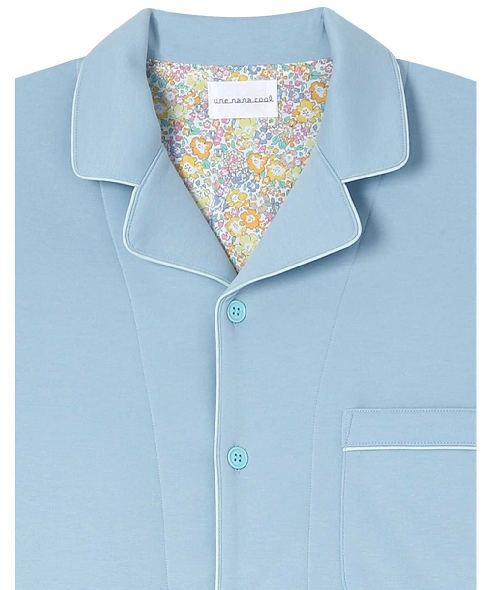 une nana cool 【綿混】ハイゲージダブルエアー メンズ長袖開襟 MADE WITH LIBERTY FABRIC 