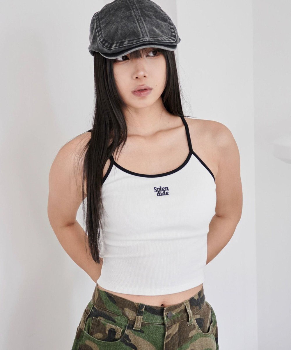 WEGO 【カップ付きインナー】ワンポイント刺繍キャミ 