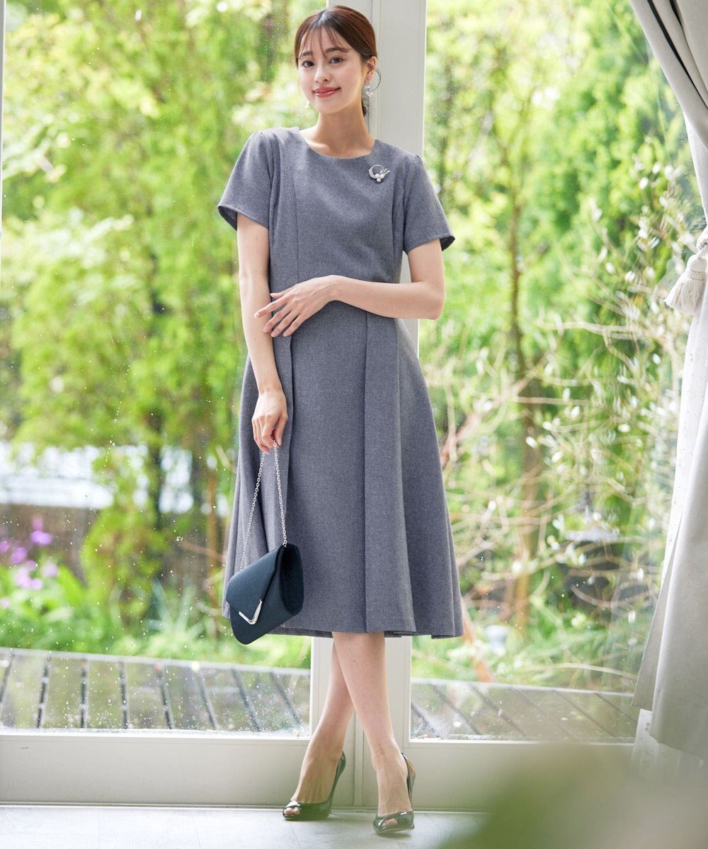 Tiaclasse L 【洗える】ダブルラインフレアワンピース 