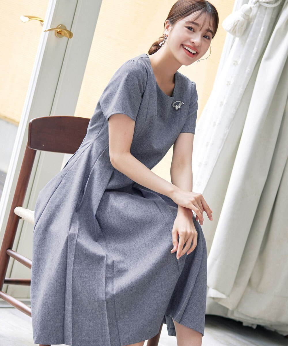 Tiaclasse L 【洗える】ダブルラインフレアワンピース 