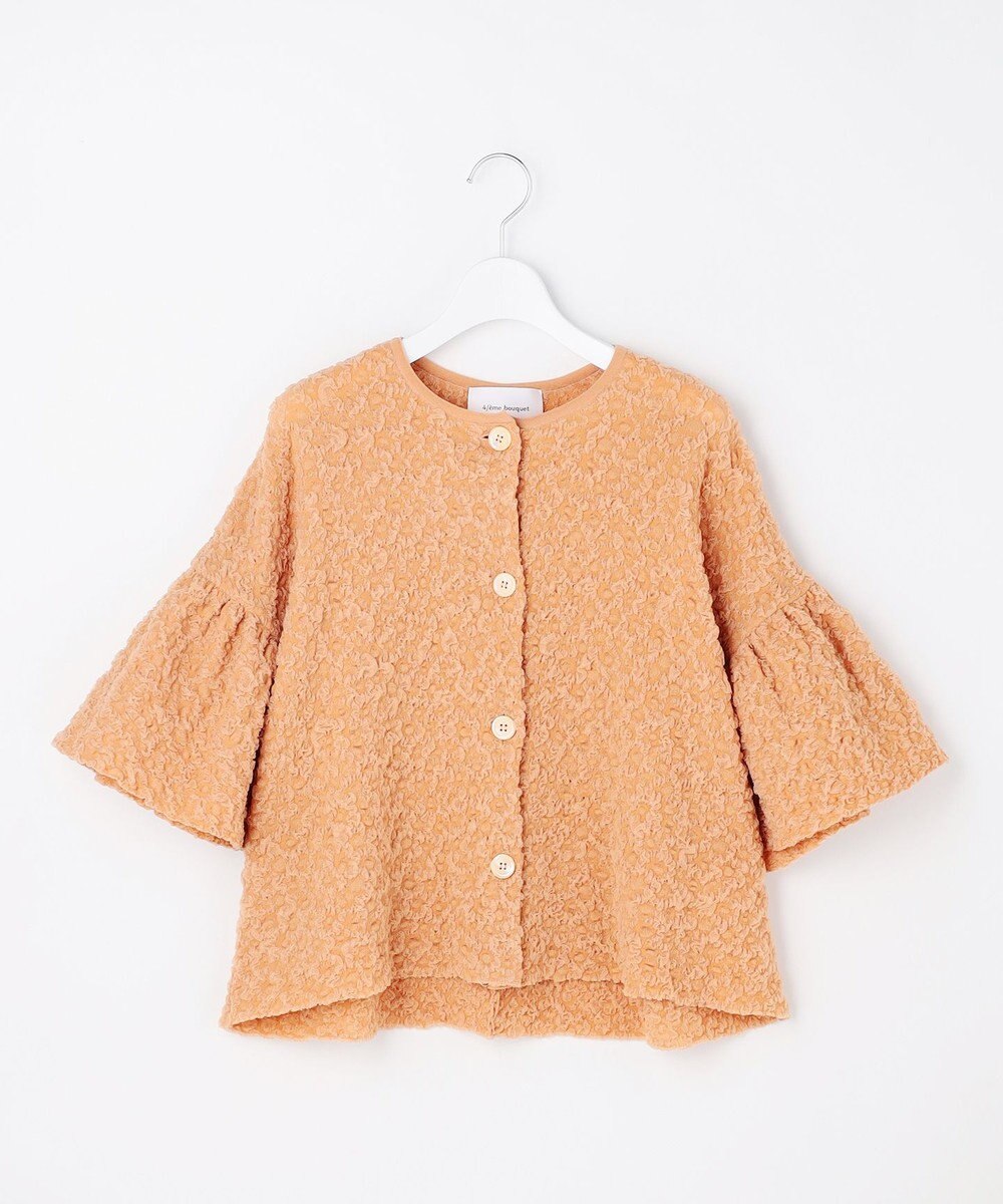 自由区 【カトリエムブーケ】Une forme bosselee ギャザーディテールボタンフロントプルオーバー 