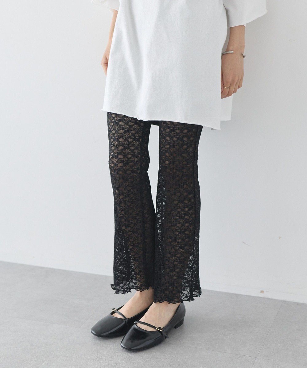 earth music&ecology レースフレアパンツ 
