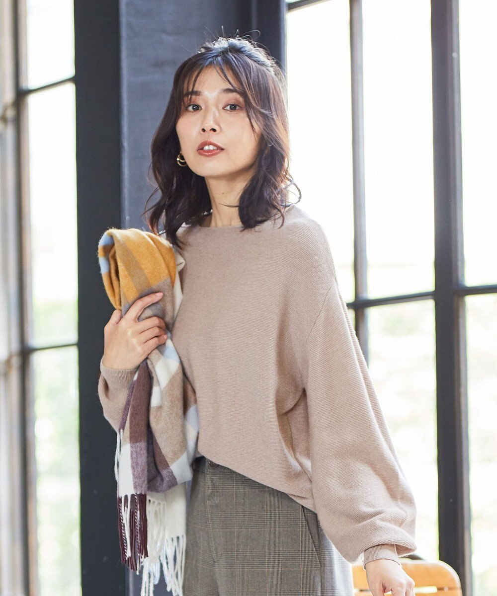 ANY 【洗える】カシミヤブレンドガーターニット 