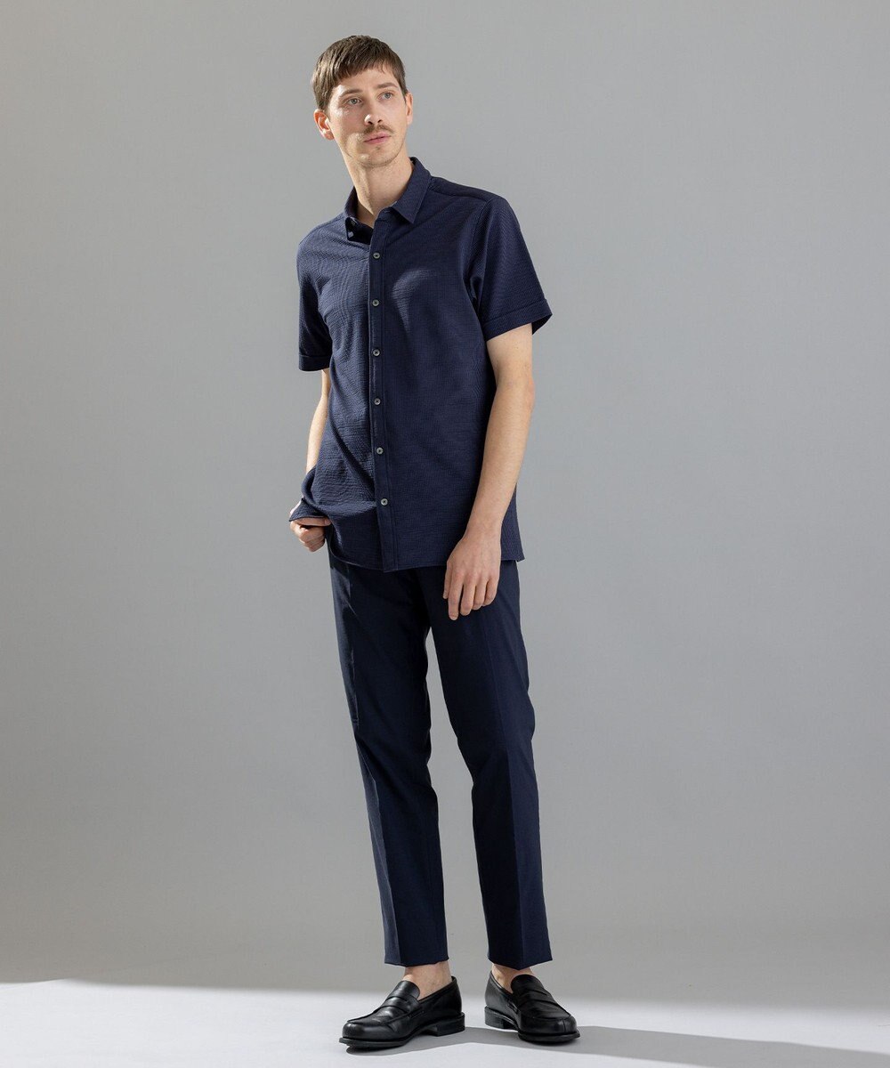 JOSEPH HOMME コンパクトサッカージャージー　レギュラーカラー半袖シャツ 