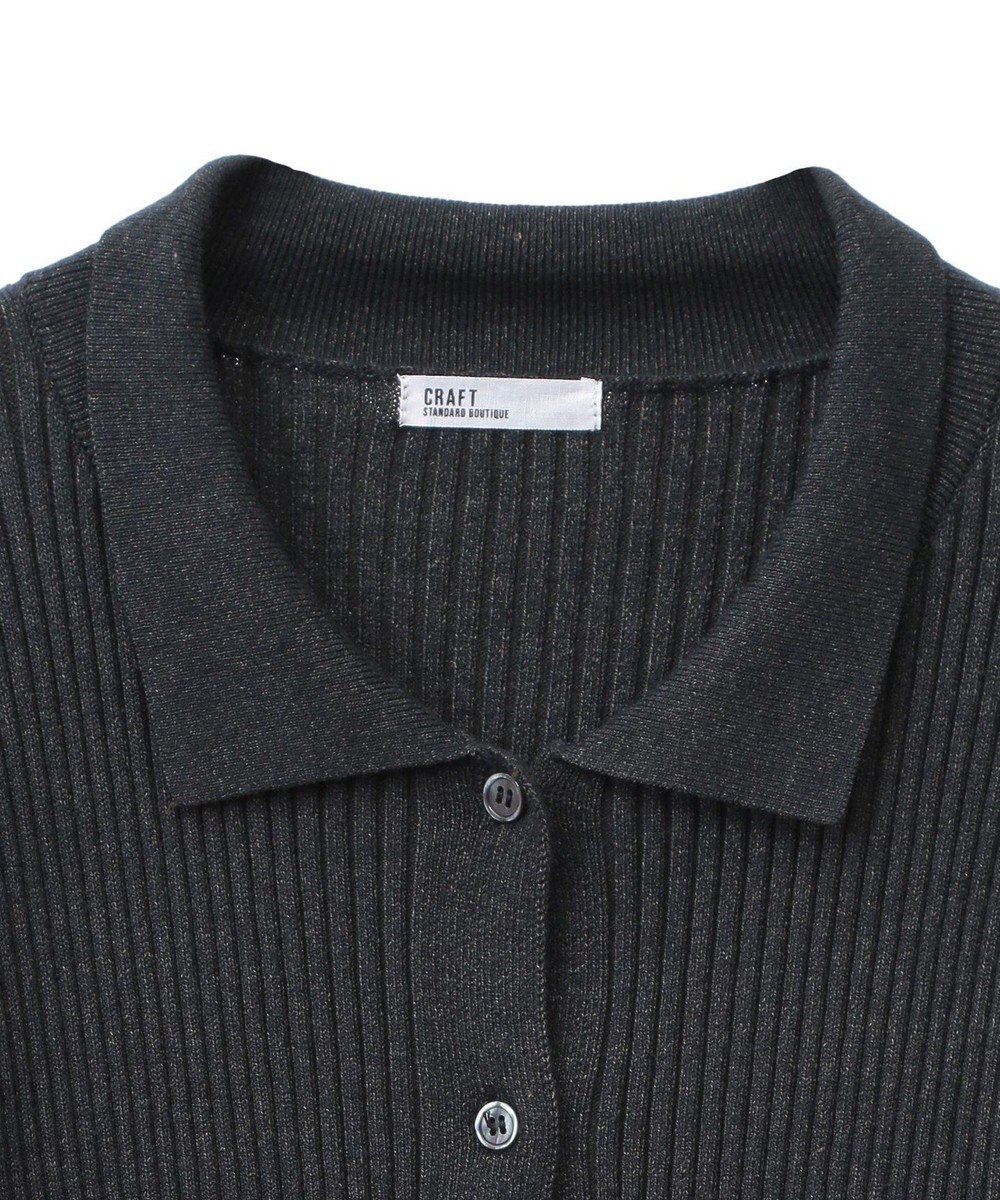 CRAFT STANDARD BOUTIQUE 襟付きニットコンパクトカーディガン 