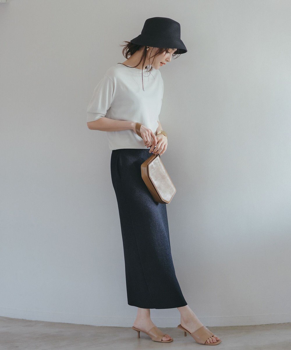 UNFILO 【MAG×スタイリストコラボ】イージーケアシャツ×ラメIラインスカート 