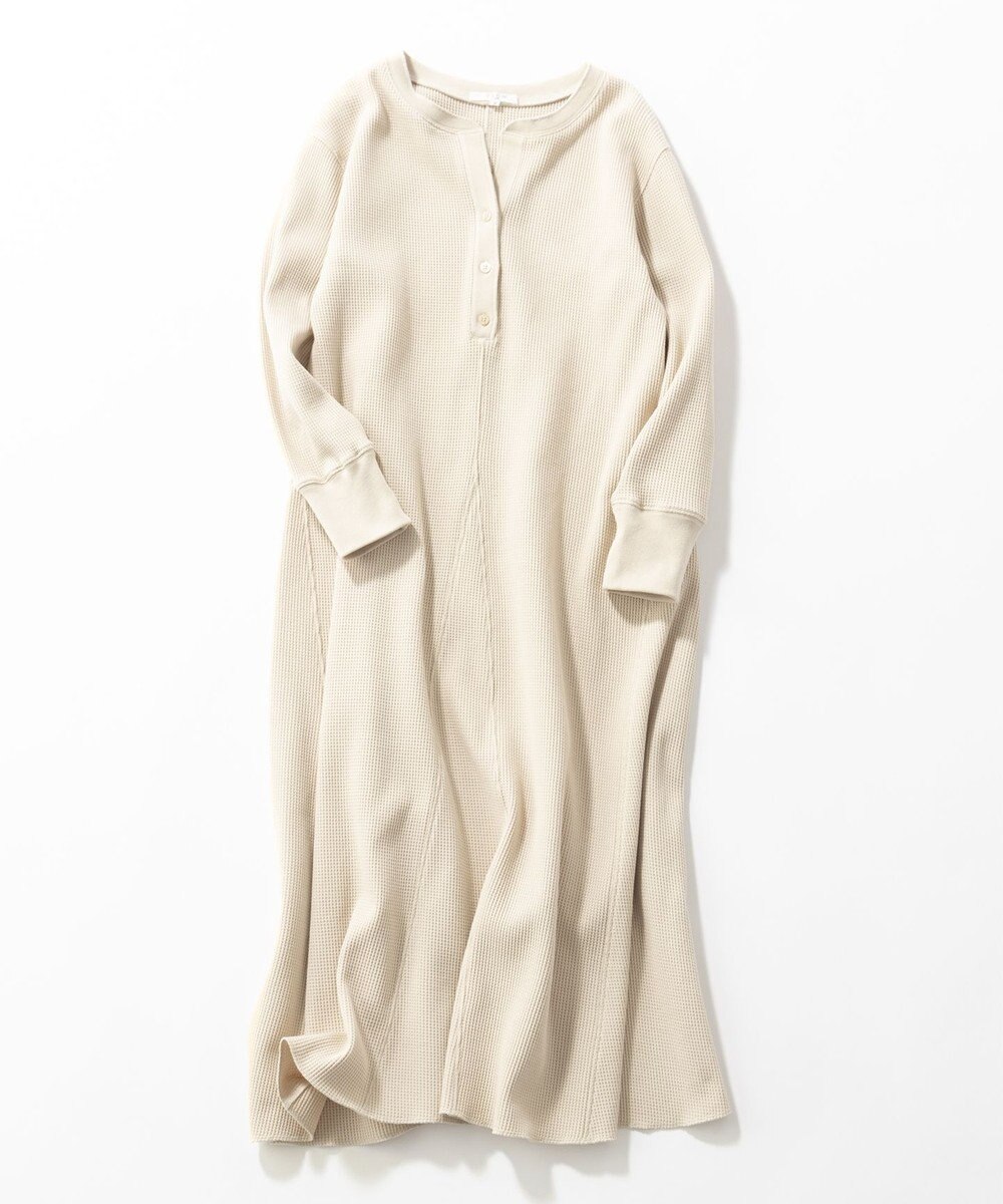 23区 L 【SLOW/洗える】ワッフルジャージー フレア ワンピース 