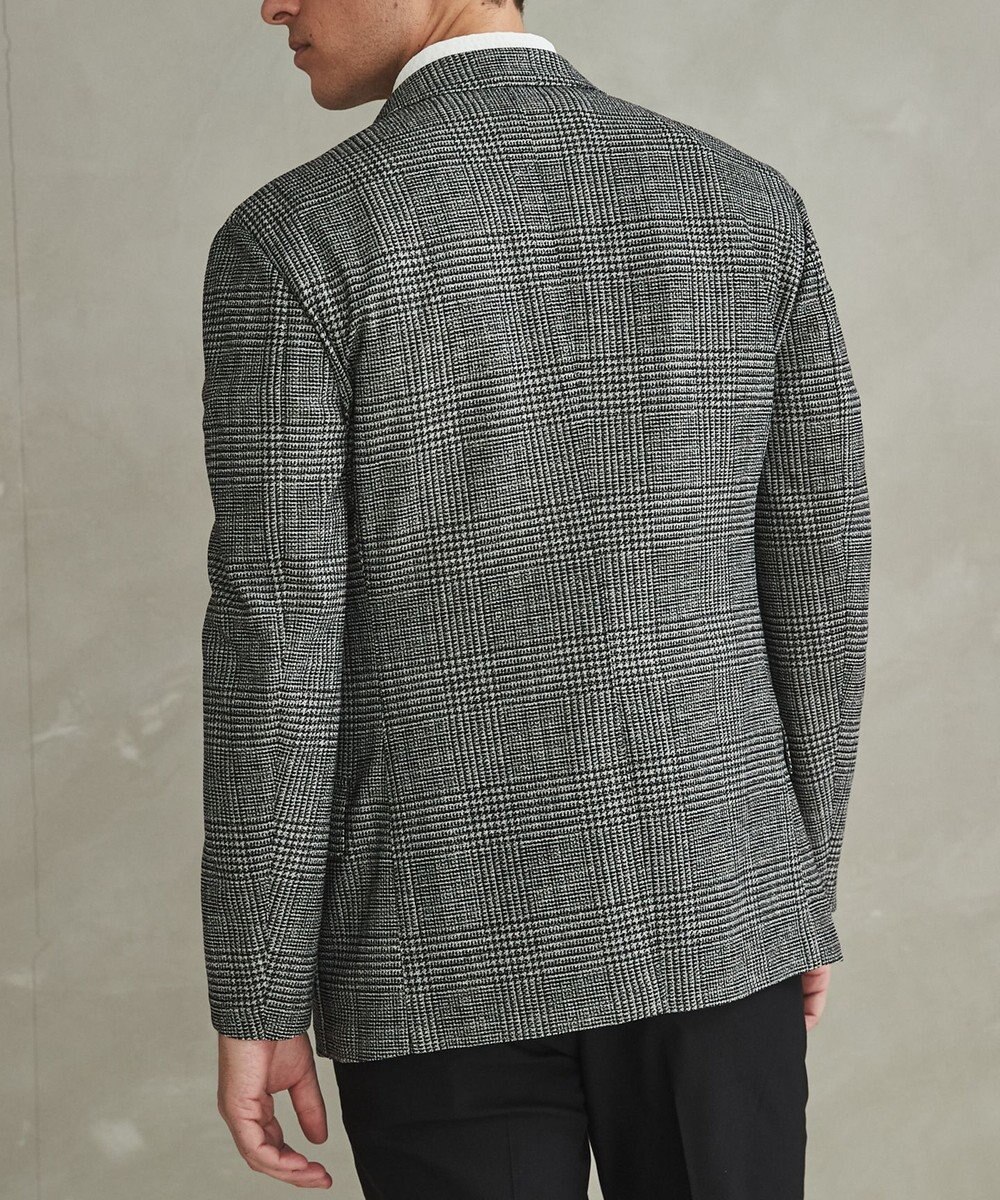 GOTAIRIKU 新柄【吸水速乾/ウォッシャブル】ノルマンディーリネン カーディガンジャケット＿グレンチェック柄 