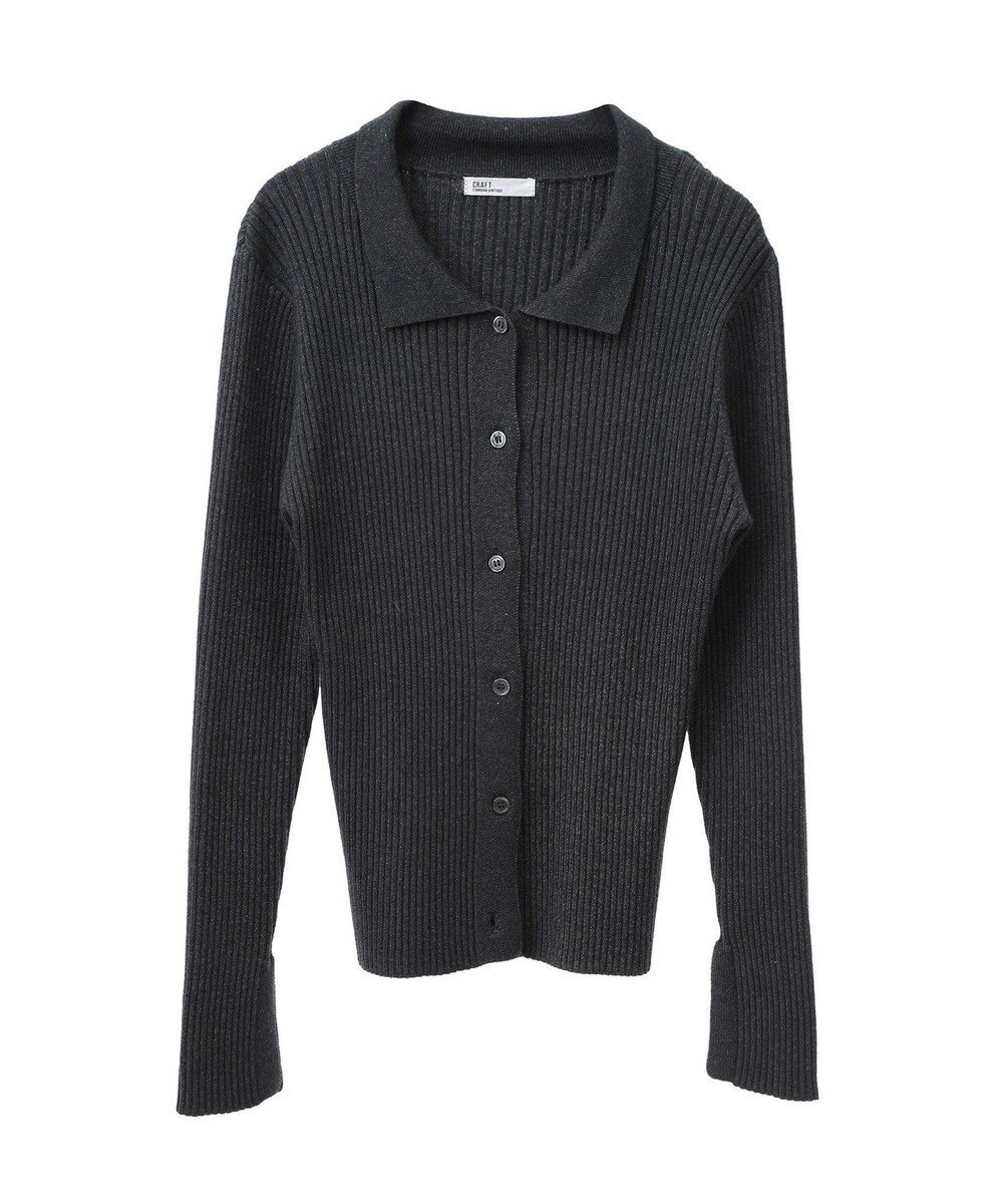 CRAFT STANDARD BOUTIQUE 襟付きニットコンパクトカーディガン 