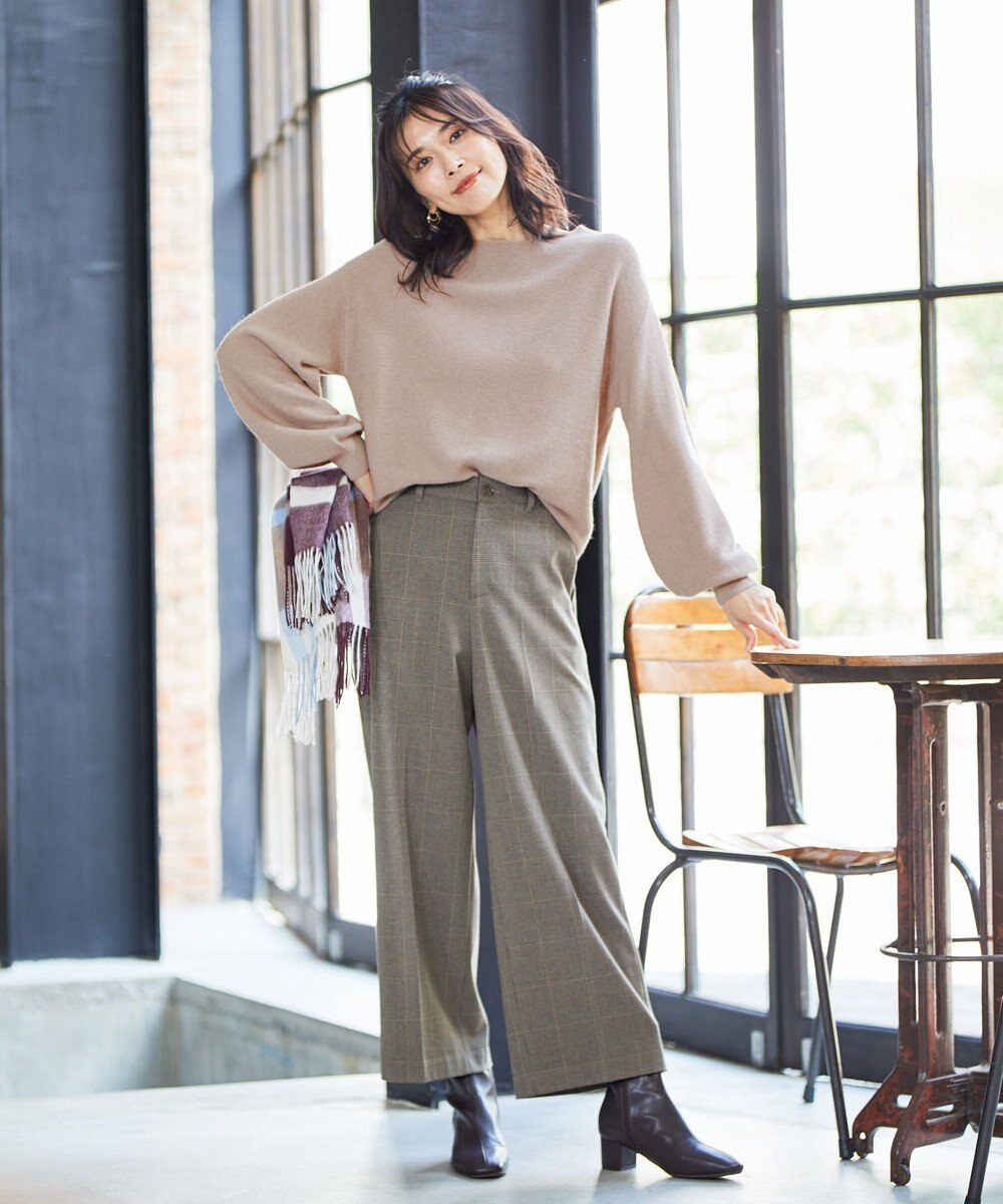 ANY 【洗える】カシミヤブレンドガーターニット 