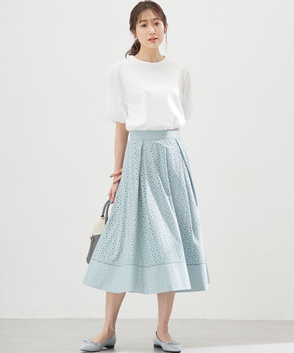 組曲 L 【WEB限定】チュールポンチドッキング Tシャツ 