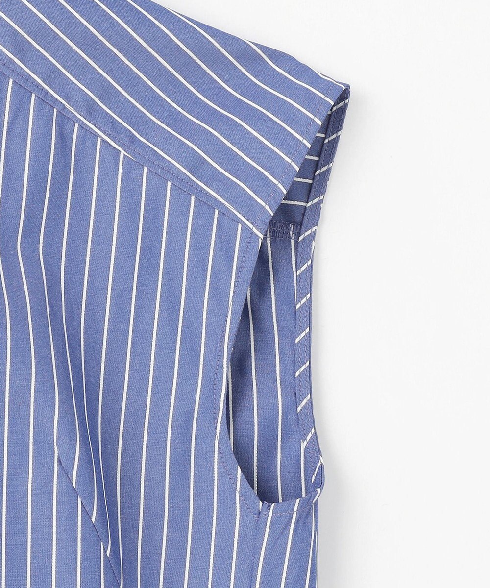 ANY 【洗濯機可】ラメストライプ半袖シャツブラウス 