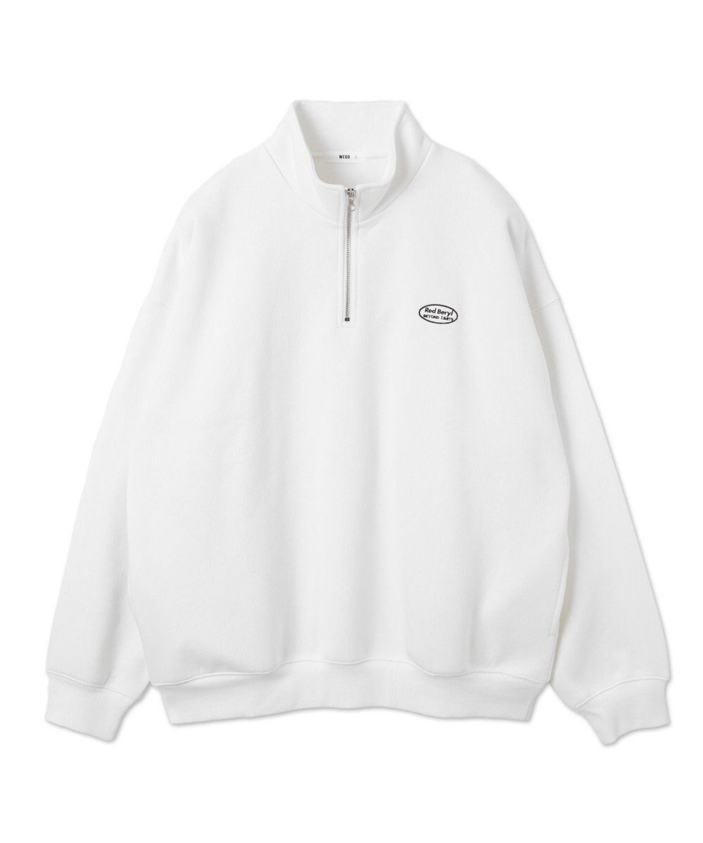 WEGO ワンポイントハーフジッププルオーバー 