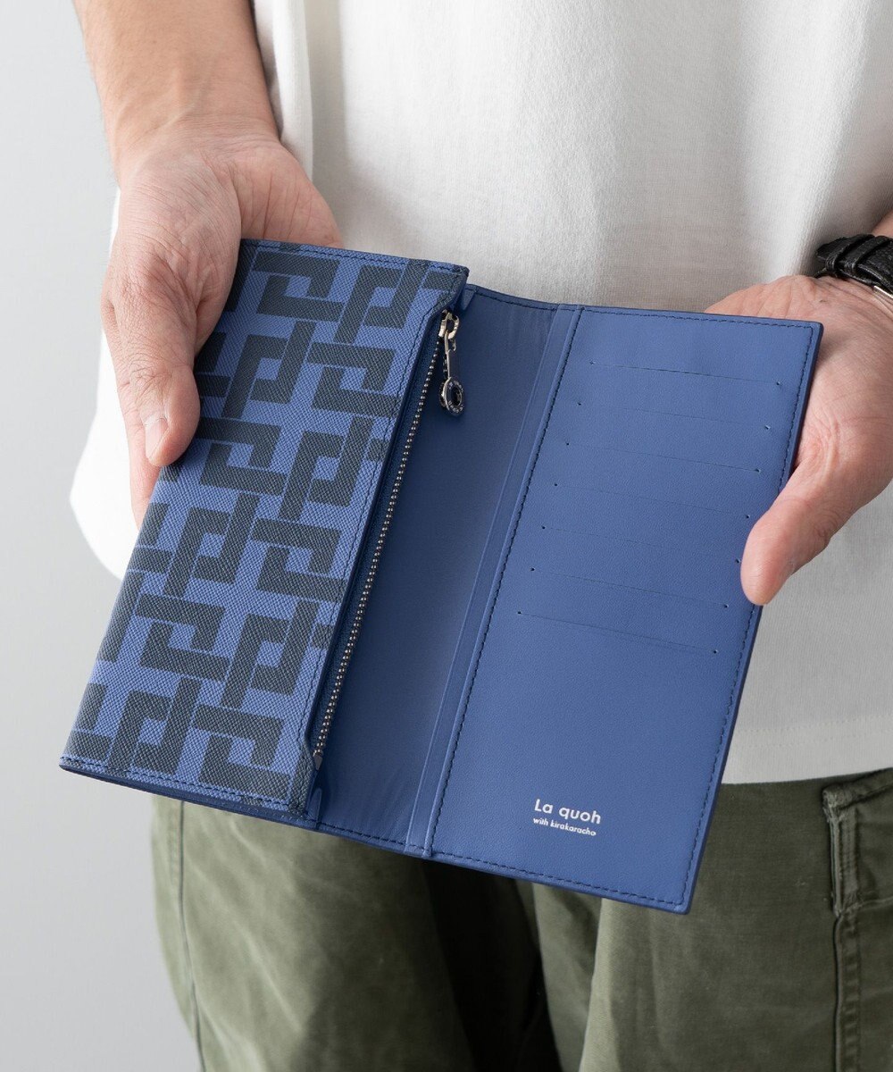 MIYABIYA La quoh with kirakaracho 角つなぎ プリントレザー 長財布 