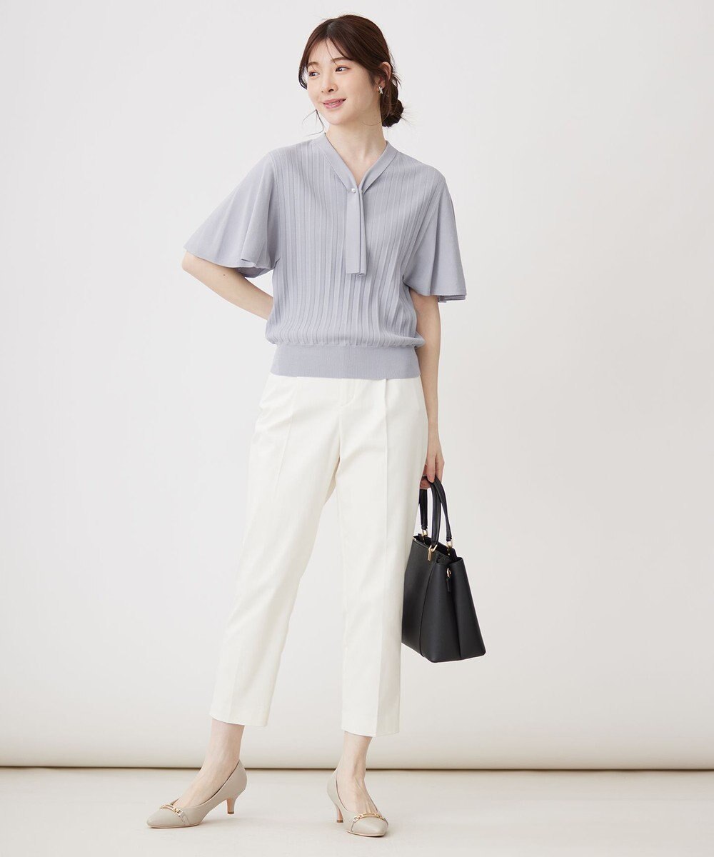 ANY SIS 【UVケア】ボウタイフレアスリーブ ニット 