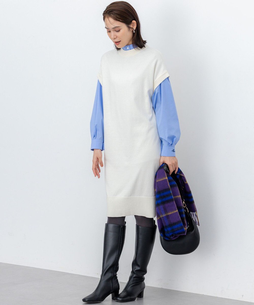 組曲 S 【加藤ローサさん着用 / 前後着用可】コットンタッチシャーティング刺繍入り ブラウス 