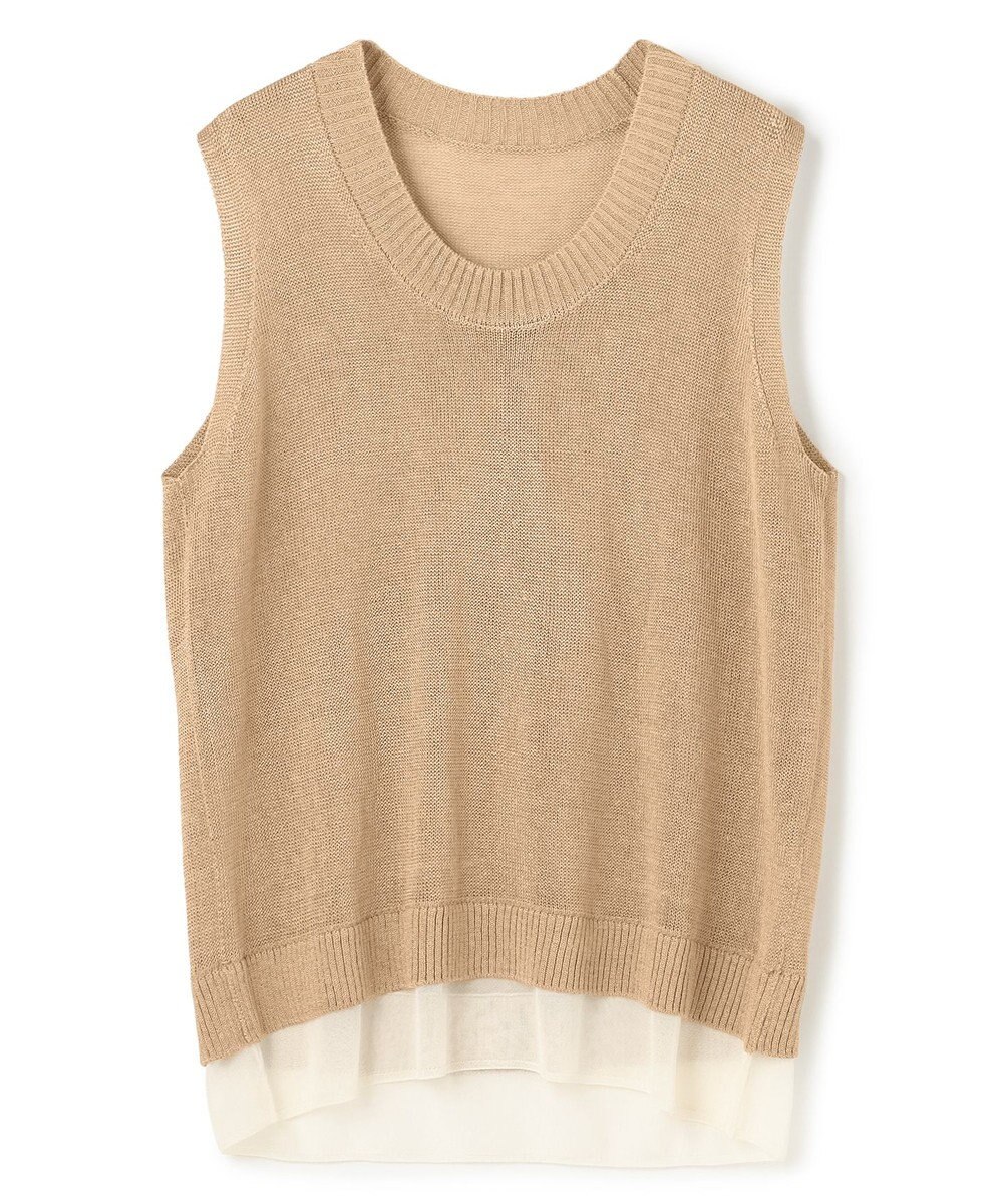 BEIGE， MORION / リネン レイヤードニット 